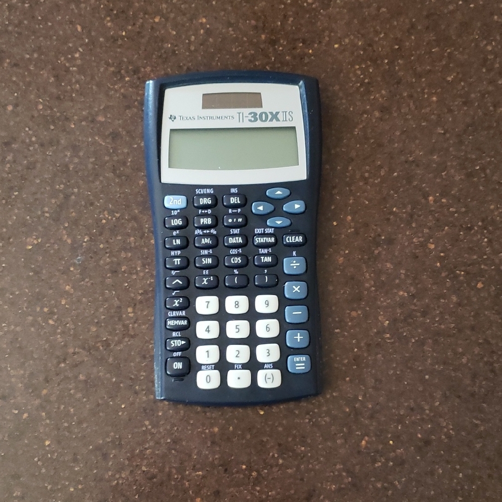 Texas Instruments TI-30XIIS Solar 2-Line Scientific Calculator, Navy.